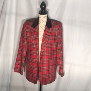 Sag Harbor Petite red plaid blazer